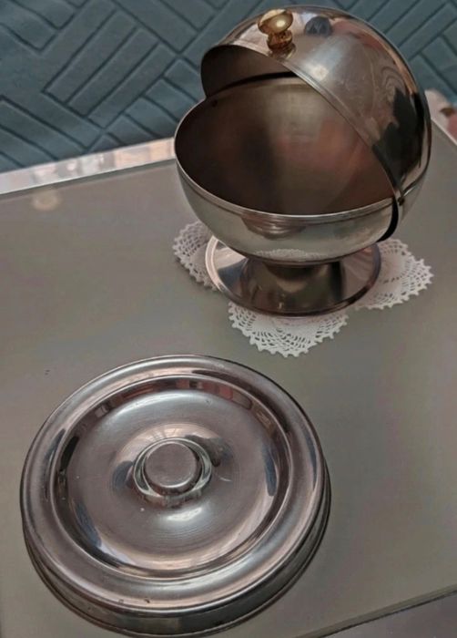 Bombonieră+ scrumieră oțel inoxidabil