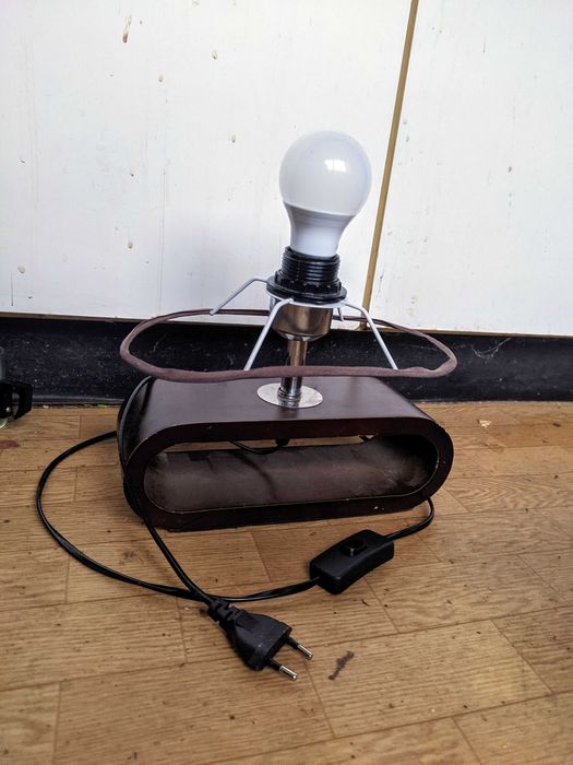 Дървена, Елипсовидна Настолна лампа