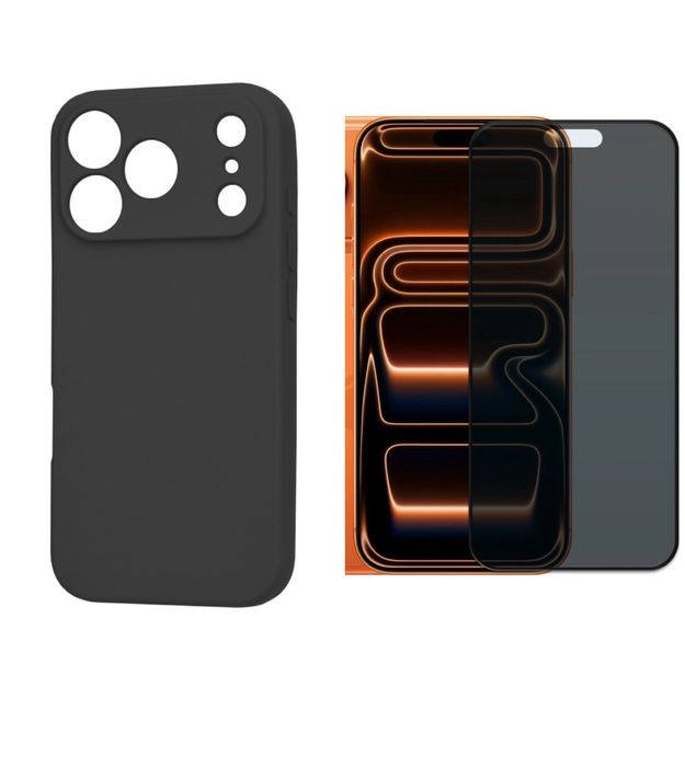 Husa Slim Case + Folie Sticla 11D/6D/Privacy Iphone 17/AIR/PRO/MAX