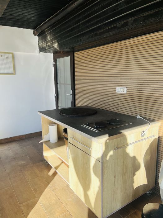 Mobilier super terasa/ bucatarie pe roti industriale