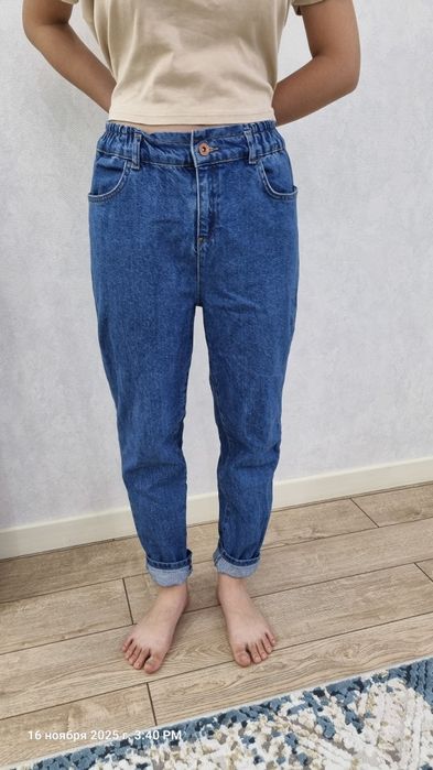 Джинсы мамс для подростка-девочки