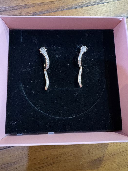 Златисти обеци змии +златиста гривна змия