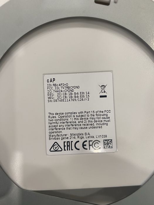 Wi-Fi точка доступа MikroTik cAP