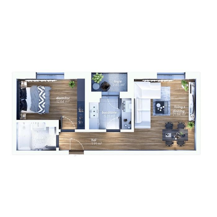 2 camere – 50 mp – Bd. Timișoara – Loc parcare inclus