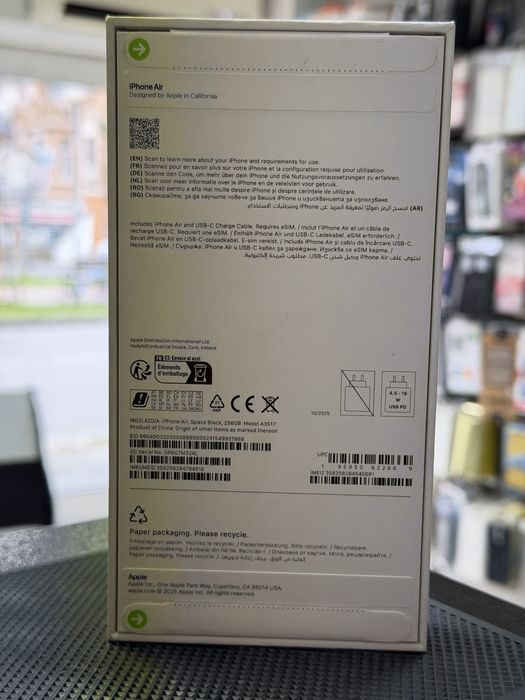 Apple iPhone Air,Space Black,256GB *ЧистоНов*2г Гаранция*