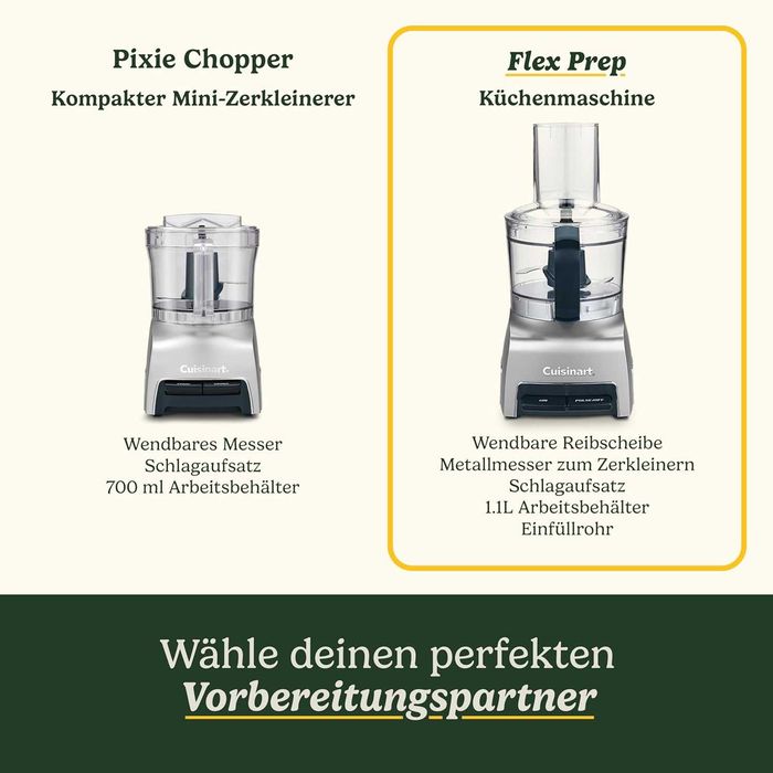 Нов Кухненски Робот Чопър Cuisinart FlexPrep 1.1L, 300W, 2 години Гаранция