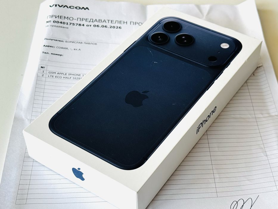 НОВ! Iphone 17 Pro Max 256GB Blue Гаранция 2 години