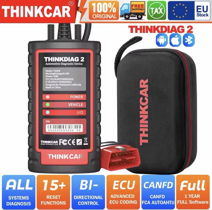 Tester/Diagnoza Launch x431-Thinkdiag 2+Tableta Xiaomi PAD 2 & Husa cu Softul Thinkdiag+ instalat pentru Statie Itp