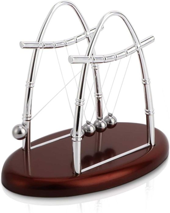 Pendulul lui Newton 5 bile, cadou original pentru birou, 23 x 14 cm