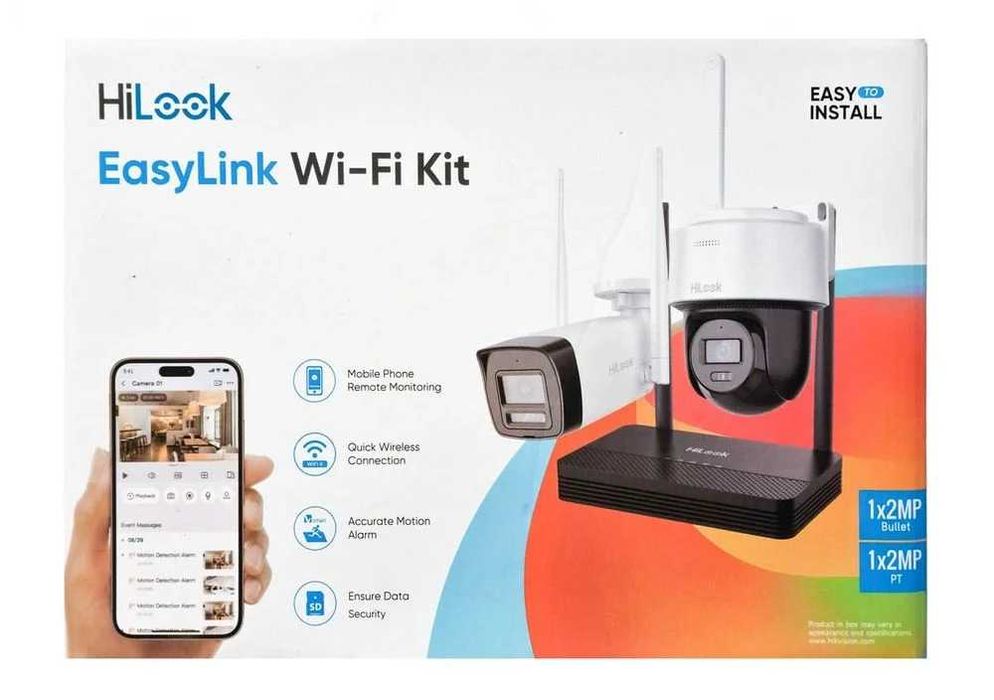 Kit 2 camere Wifi bullet + PTZ cu NVS HiLook IKS-2042BPH-PH/W 2MP nou