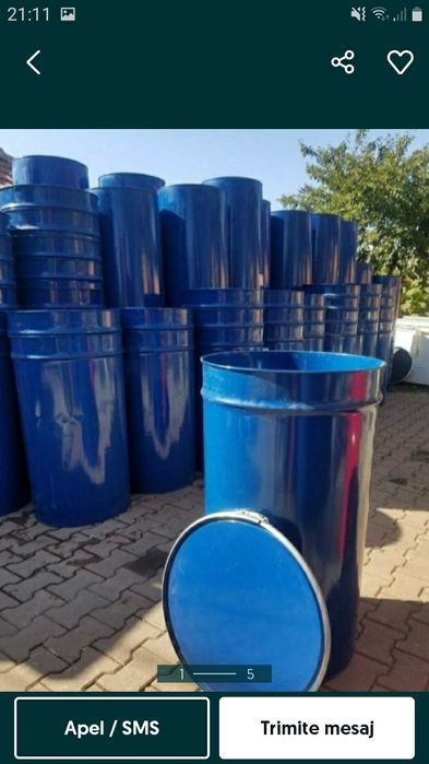 Butoaie din tablă de cereale cu ventilație pe fund preț 70 lei.