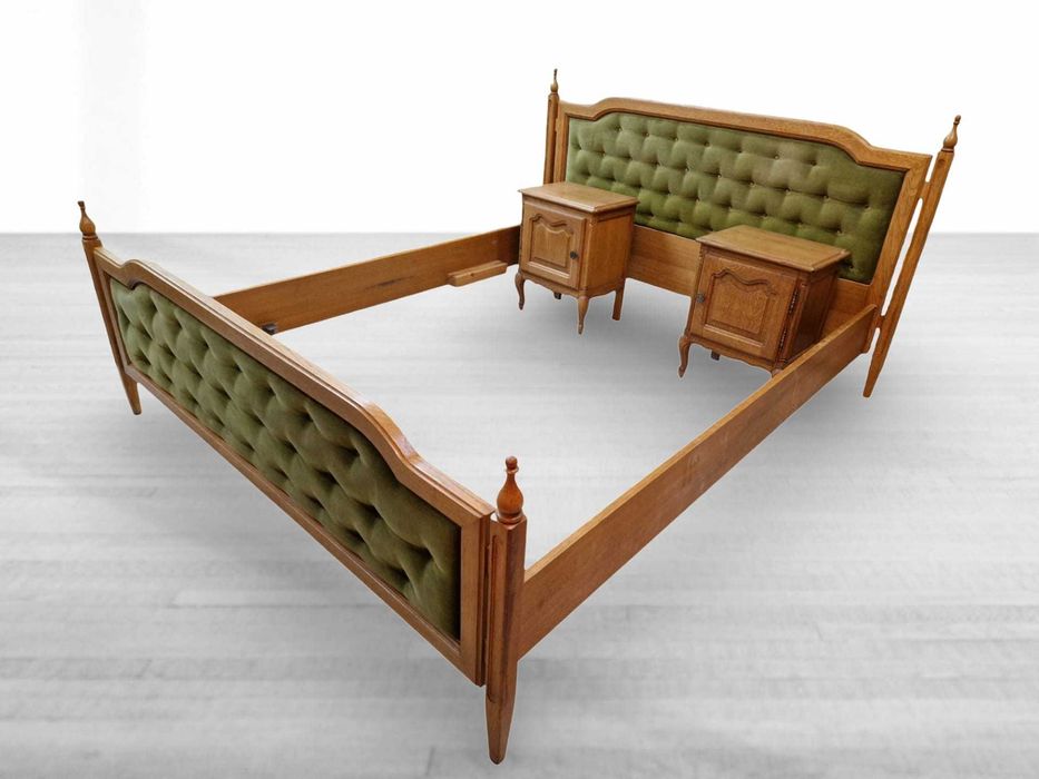 *ПРОМО* Дъбова винтидж спалня с двa броя нощни шкафчета