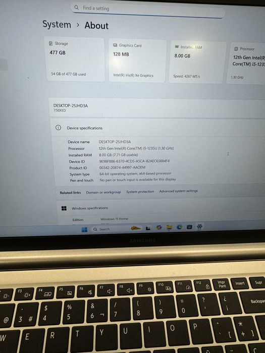 Samsung Galaxy Book 2, 15,6" FullHD, i5-1235U 4,4 GHz, 8GB , 512GB SSD