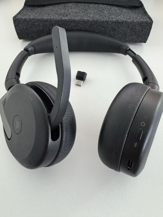 Casti Wireless JABRA Evolve2 65 Flex, Link 380/390A, Stereo, Noise Cancelling, Bluetooth, USB-C, negru