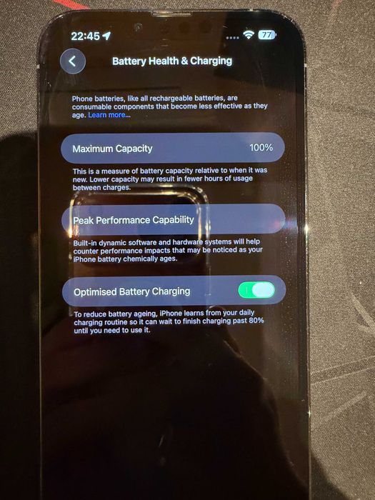 iPhone 13 Pro Max син 128GB 100% чисто нова оригинална батерия.