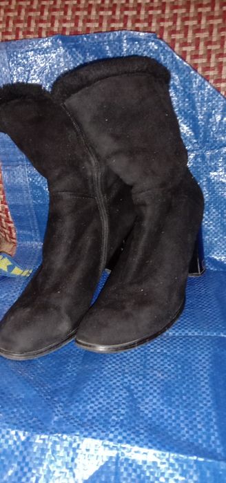 Полусапожки экозамш теплые удобная колодка