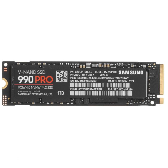 Твердотельный накопитель SSD M.2 PCIe SAMSUNG 990 PRO 1000GB