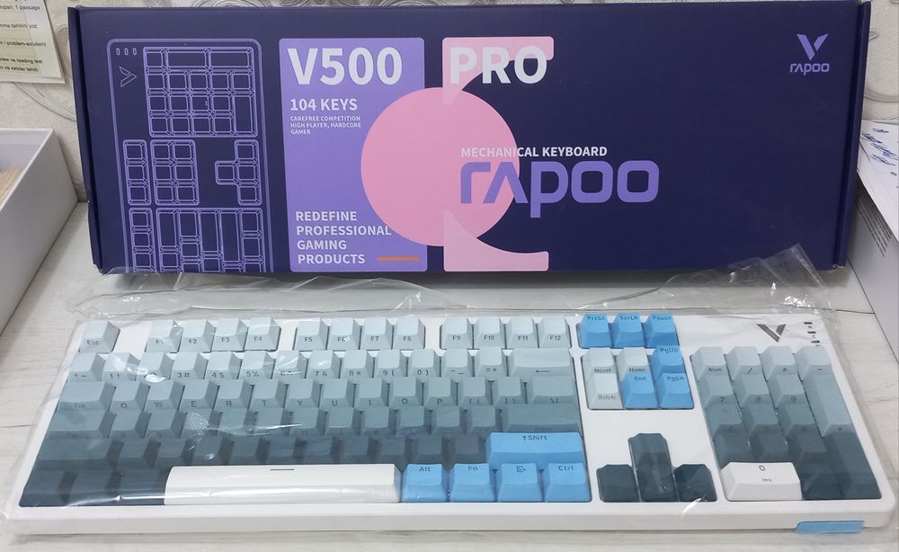 Rapoo V500 Pro   Mexanik klaviatura Yangi  Zo‘r holatda ideal tanl