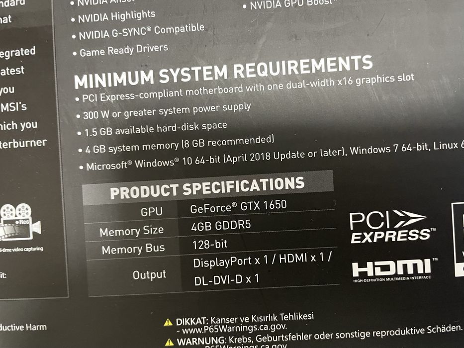 Продам видеокарту 1650 4gb