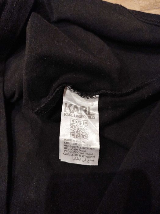 тениска Karl Lagerfeld - L- наситено черно- Italy