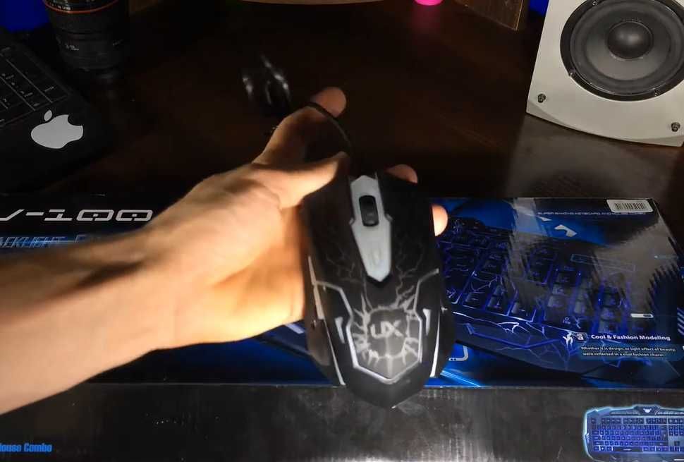 Клавиатура за игри с подсветка и мишка, кабелна клавиатура за компютър