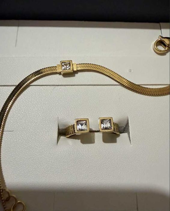 Пръстен и гривна Morellato (стомана със златно PVD покритие)