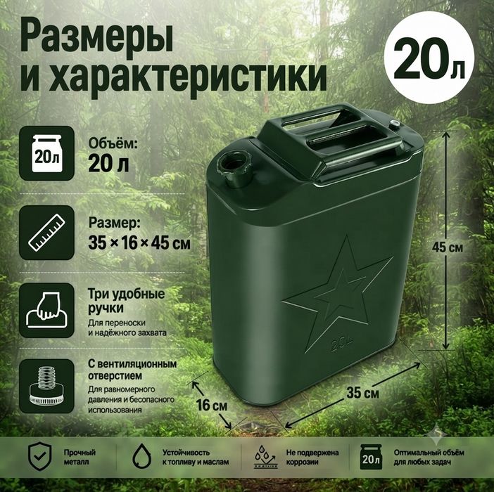 Канистра  20 литров  металлическая