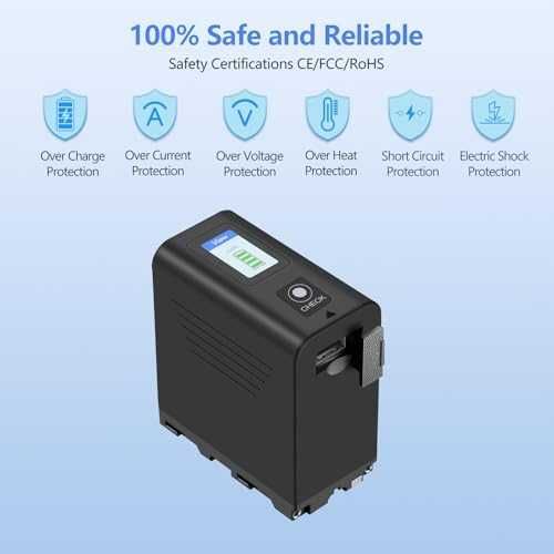 Нова NP-F970 7800mAh батерия Type-C LED за Sony камери, LED осветление