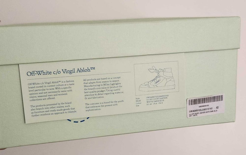 Off White - Adidaşi - Dimensiune: Shoes EU 42, UK 8, US 9