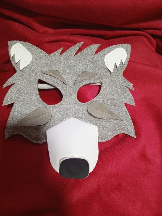 Детские Маски Волка из велюра и кожзама