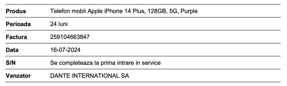 Vand Iphone 14 Plus - 128GB - Garantie 16.07.2026 Emag