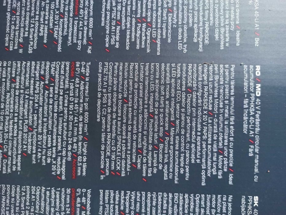 Circular Parksid profesional  nou sigilat