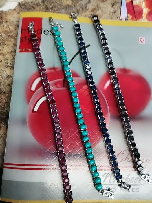 Серебро браслеты камни натуральные новые