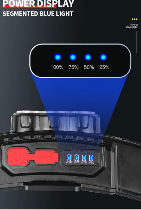 Lanterna de cap HX 811 cu 9 LED puternice si incarcare USB