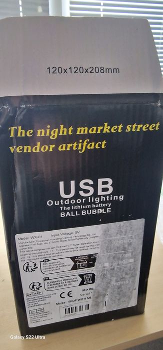 Лед лампа 5v волта 4800mAh батерия 300w мощност . За къмпинг риболов .