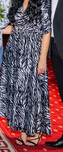 Rochie eleganta imprimeu alb negru