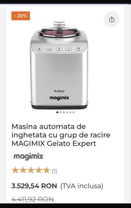 Vand Aparat masina automata de inghetata MAGIMIX Gelato Expert