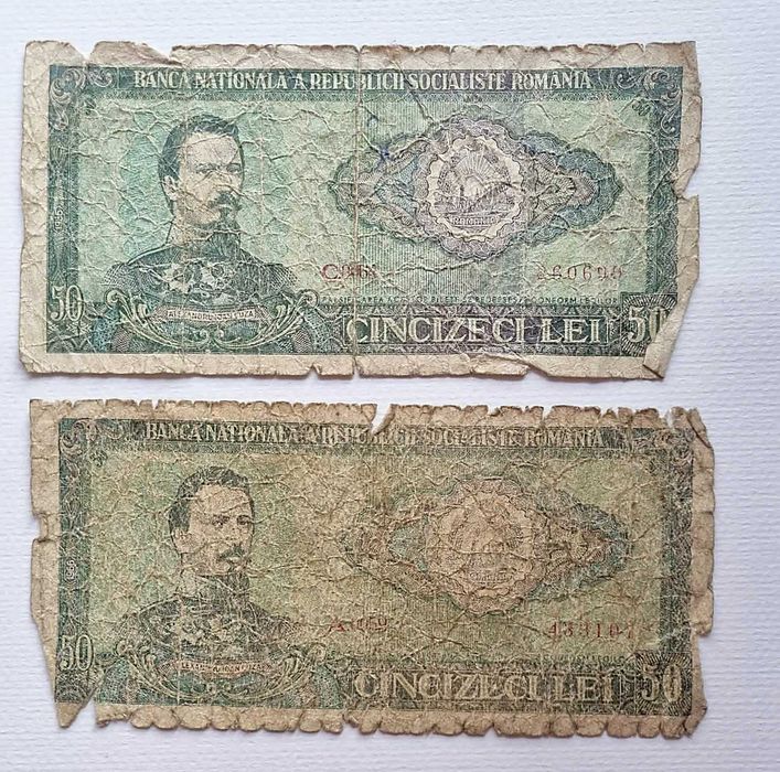 Bancnote de 25 lei si 50 lei din 1966