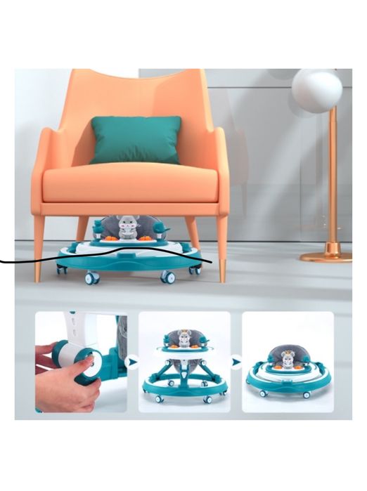 Шезлонг-электрокачалка + в подарок Ходунок