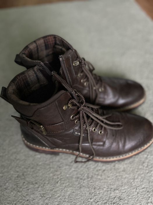 Bocanci din piele maro pt. bărbați
