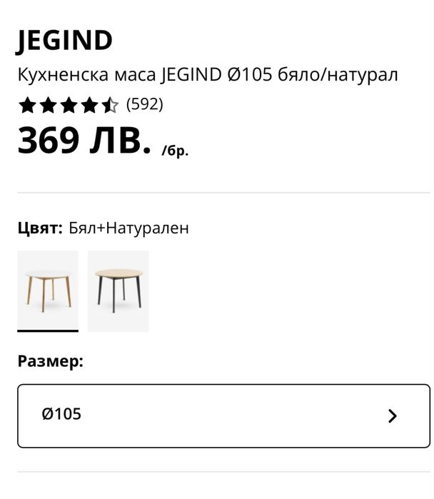 Кухненска маса JYSK