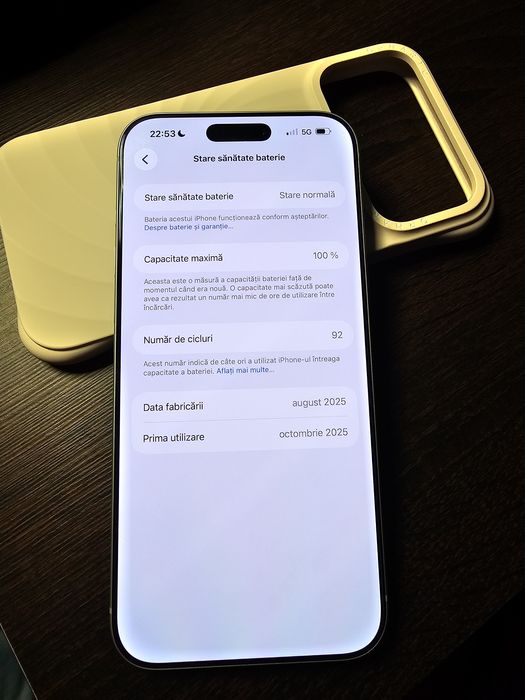 iPhone 17 Pro Max – 1 TB – Silver | Baterie 100% | Pachet complet