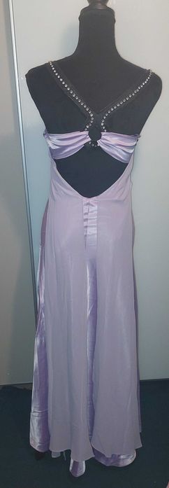 Rochie lunga mov cu strasuri si spate gol