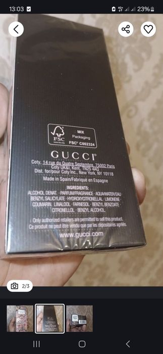 Срочно Продаётся оригинальный брендовый духи от Гуччи