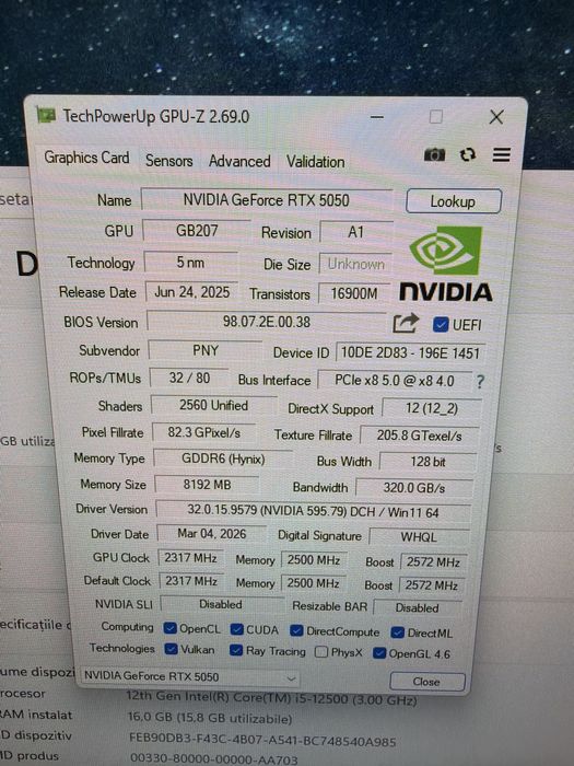 Sistem Desktop PC Gaming Nou i5 12gen 16g D5 512g Nvme RTX5050 8g