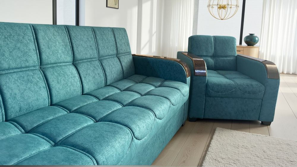 Диван «тройка» с креслами, раскладной, Divan kreslo troyka yotadigan