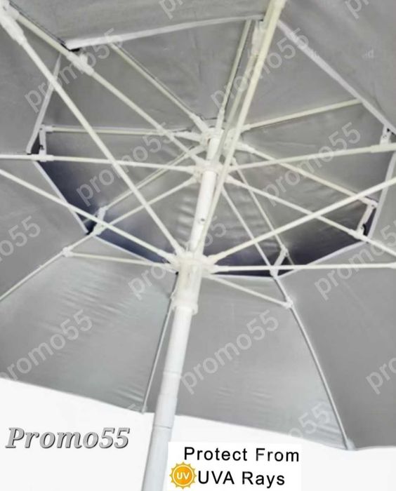 Плажен Чадър с УВ защита 220см. с Двоен Покрив, Стабилност при Вятър