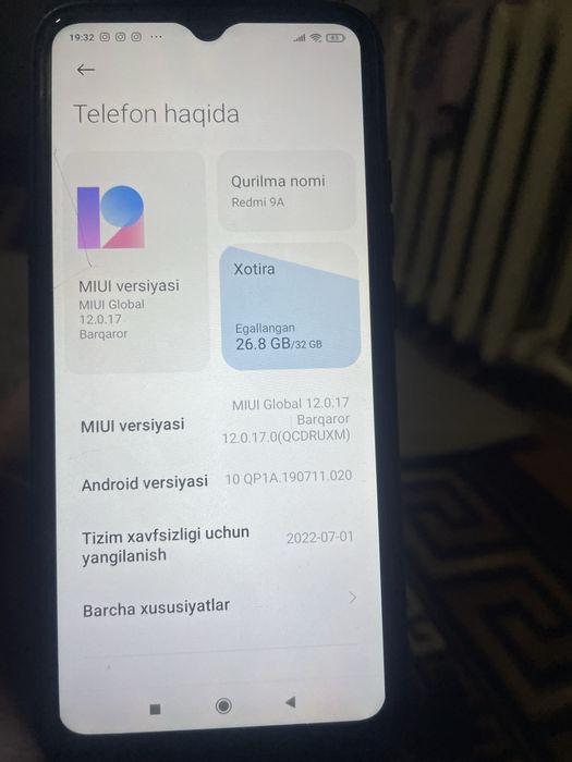 REDMI 9 a Sotiladi srochna