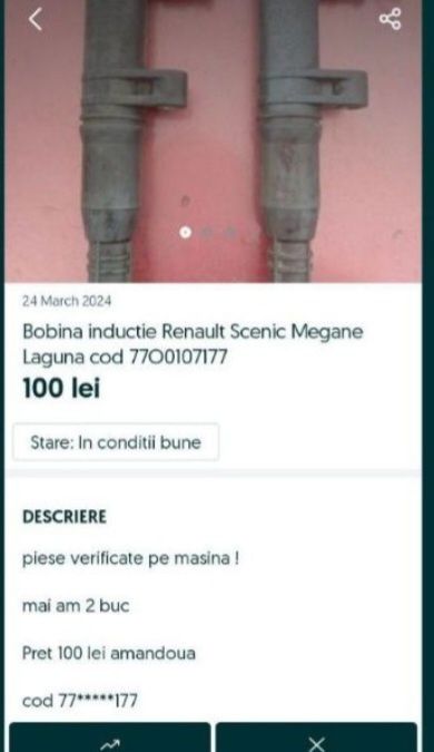 Vand bobine renault stare buna