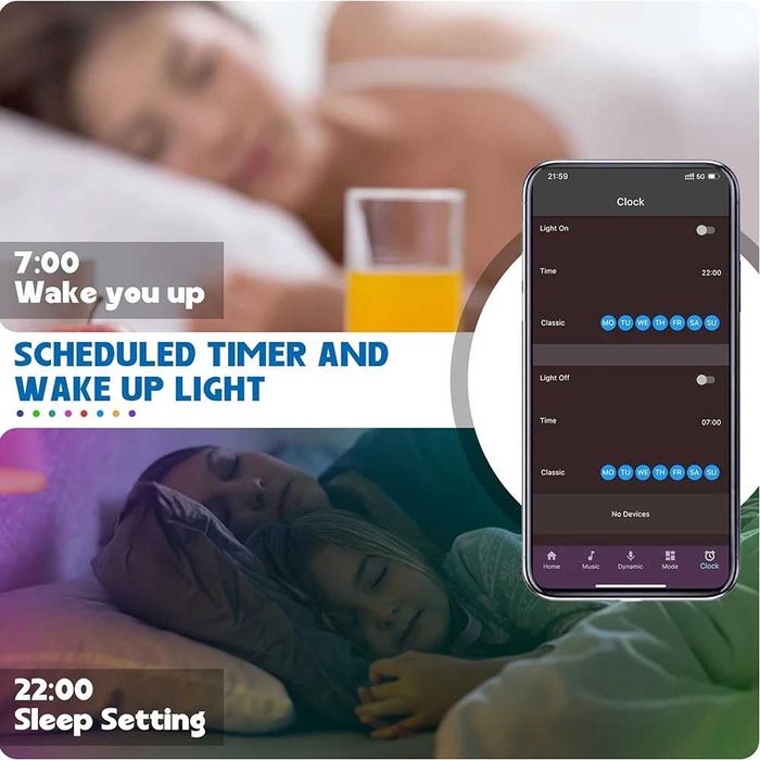 RGB LED лента 10m стайна лампа, APP контрол гъвкава лента за декорация